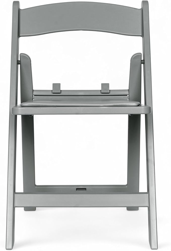 Flash Furniture Hercules Set of 10 Kids Gray Resin Folding Chair with Gray Vinyl Padded Seat