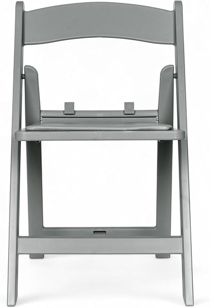 Flash Furniture Hercules Set of 10 Kids Gray Resin Folding Chair with Gray Vinyl Padded Seat