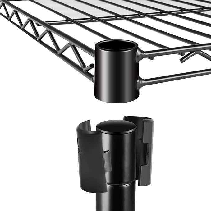 Simple Deluxe Heavy Duty 5-Shelf Storage Shelving Unit, 1250lbs Loading Capacity, 29.92" D x 13.98" W x 61.09" H, Black