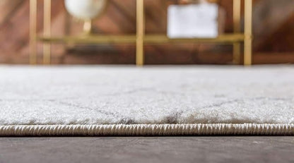 Unique Loom Trellis Frieze Collection Area Rug - Geometric (6' Round, Ivory/ Gray)