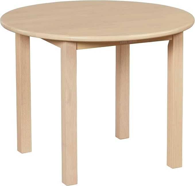 ECR4Kids 30in D Round Hardwood Table with 22in Legs, Kids Furniture, Antique White