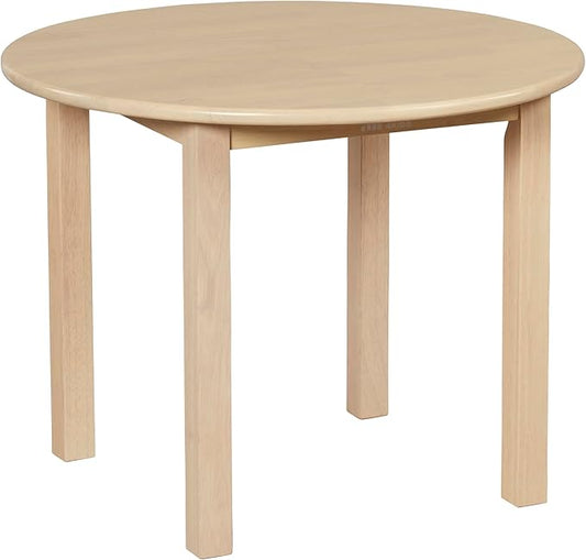 ECR4Kids 30in D Round Hardwood Table with 22in Legs, Kids Furniture, Antique White