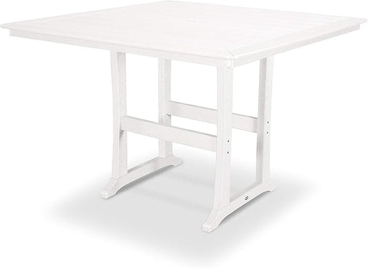 POLYWOOD® Nautical Trestle 59" Bar Table in White