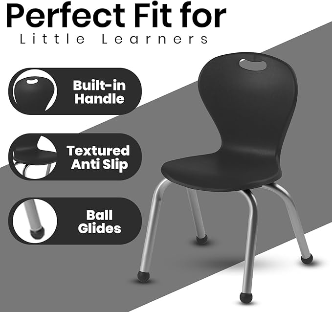 Chair and Table Set for Schools - Round Table About 36" Diameter - Height Adjustable Legs -Spray Edges - and Four Luxurious Classroom Chairs - for Commercial Spaces