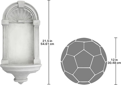 Design Toscano Classical European Style Wall Niche Display Shelf, Medium, 21 Inches Tall, Cast Stone Resin, Antique Stone