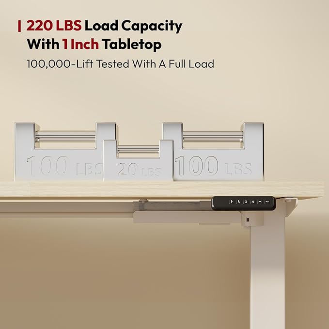 SANODESK L Shaped Standing Desk Adjustable Height, Electric Corner Standing Desk, 71 x 63 inch Sit Stand Computer Table with Splice Board, Maple