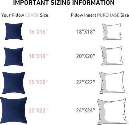 Leeden 18 x 18 Pillow Inserts (Set of 2) - Throw Pillow Inserts with 100% Cotton Cover - 18 Inch Square Decorative Pillows for Sofa, Couch, Bed and Home Decor