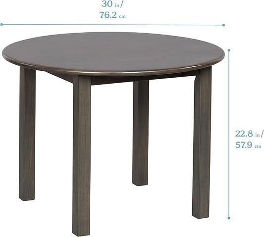 ECR4Kids 30in D Round Hardwood Table with 22in Legs, Kids Furniture, Grey Wash