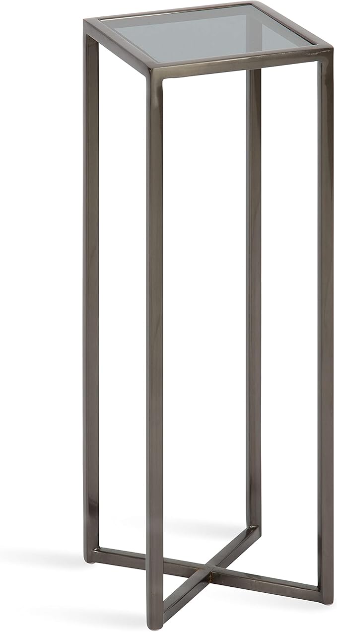Kate and Laurel Jaspur Modern Drink Table, Gray, Decorative Glam Accent Table for Display and Storage