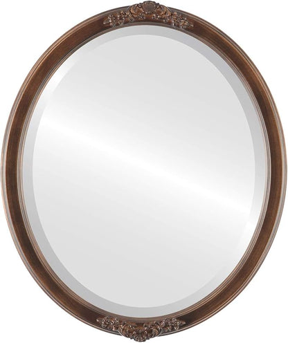 OVALCREST Oval Beveled Wall Mirror for Home Decor - Athena Style - Sunset Gold - 18" x 14" Outside Dimensions