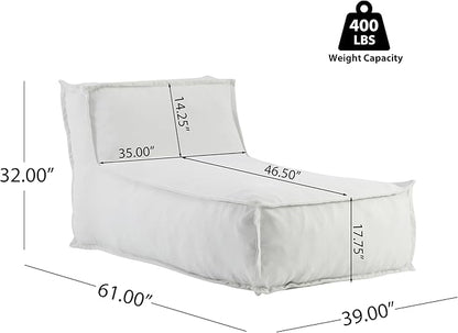 Christopher Knight Home Natty Bean Bag Chair, Fabric Bean Bag Chairs for Adults and Kids, Comfy Reading Chair, Lounge Sofa with Armrest, Indoor/Outdoor Spaces Memory Foam Bean Bag Chair, Light Gray
