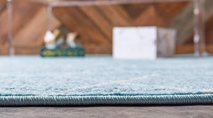 Unique Loom Trellis Frieze Collection Area Rug - Geometric (3' 3" x 5' 3", Light Blue/ Ivory)