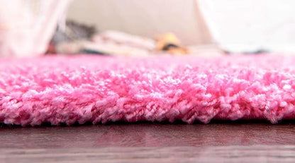 Unique Loom Solid Shag Collection Area Rug (2' 6" x 19' 8" Runner, Taffy Pink)