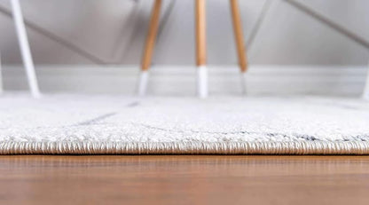 Unique Loom Trellis Frieze Collection Area Rug - Geometric (5' x 8' Oval, Ivory/ Gray)