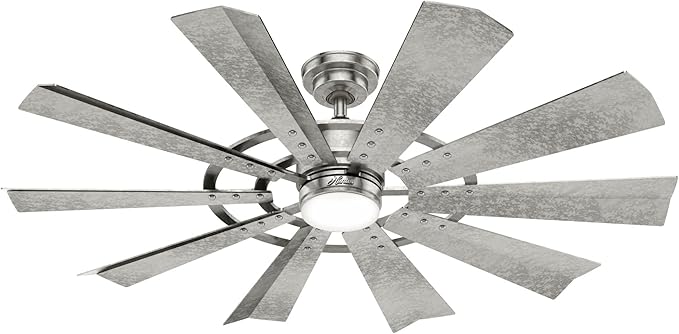 Hunter Crescent Falls Indoor/Outdoor Ceiling Fan with LED Light and Remote Control