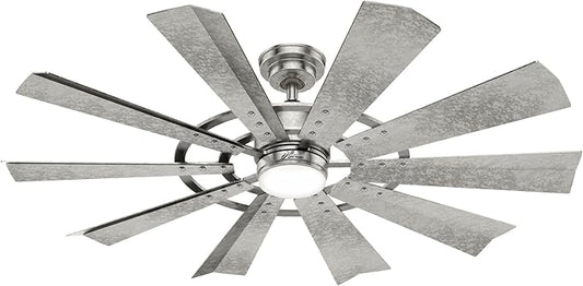 Hunter Crescent Falls Indoor/Outdoor Ceiling Fan with LED Light and Remote Control