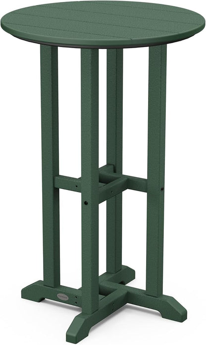 POLYWOOD RRT124GR Traditional 24-Inch Round Counter Height Table, Green