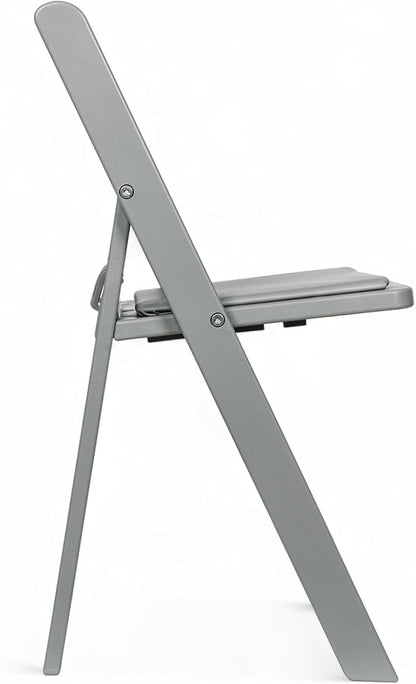 Flash Furniture Hercules Set of 2 Kids Gray Resin Folding Chairs with Gray Vinyl Padded Seats