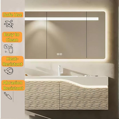 40in Elegant Modern Luxury Bathroom Vanity with Sink - Wall Mounted Solid Wood Cabinet & Smart LED Defogging Mirror | Single Sink Bathroom Cabinets