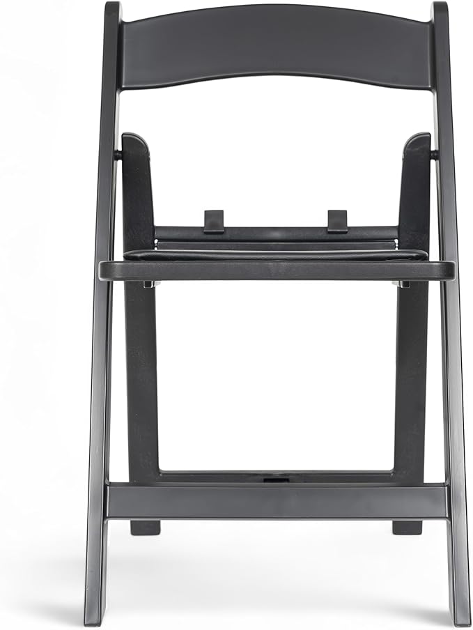 Flash Furniture Hercules Set of 10 Kids Black Resin Folding Chair with Black Vinyl Padded Seat
