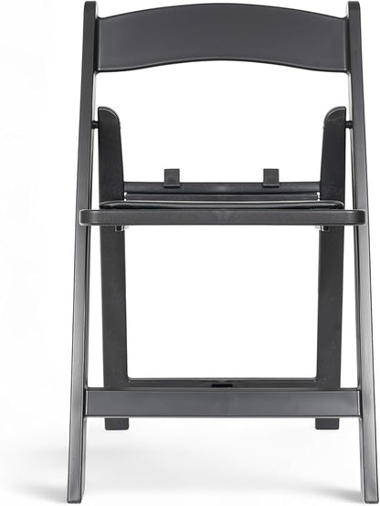 Flash Furniture Hercules Set of 10 Kids Black Resin Folding Chair with Black Vinyl Padded Seat