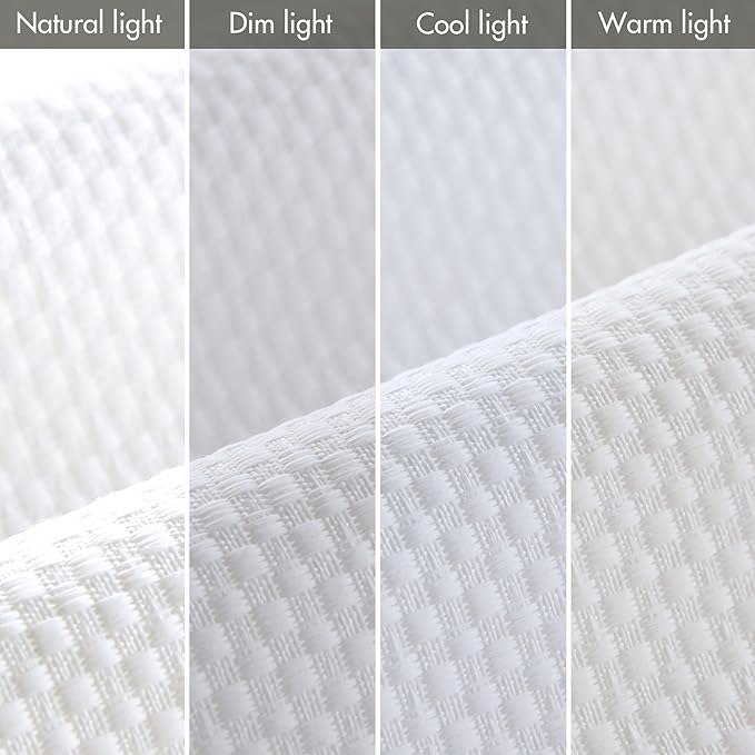 Madison Park Galen Cordless Roman Shade, 39"W x 64"H, Sheen White – Room Darkening, Thermal Insulated, Energy Efficient Window Blind with Subtle Sheen Basketweave Fabric for Privacy
