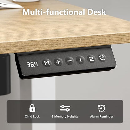 Electric Standing Desk 48 x 24 Inches, Height Adjustable Sit Stand Home Office Computer Desk with Memory Presets,Wood Color