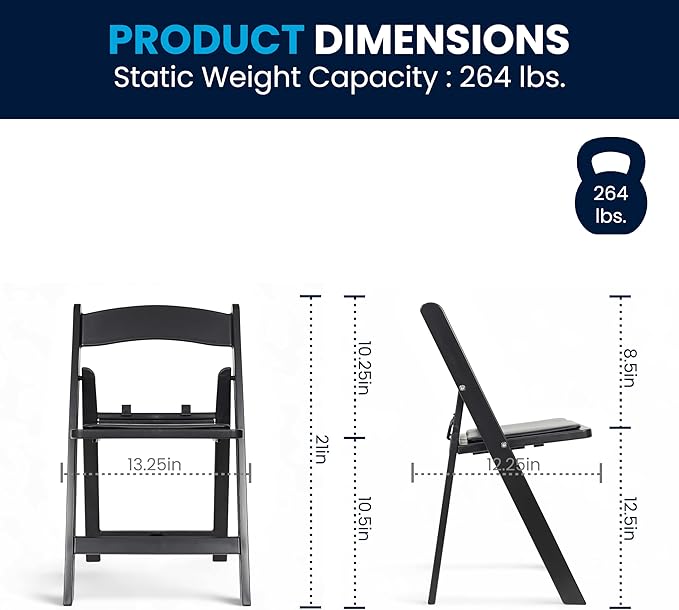 Flash Furniture Hercules Set of 10 Kids Black Resin Folding Chair with Black Vinyl Padded Seat