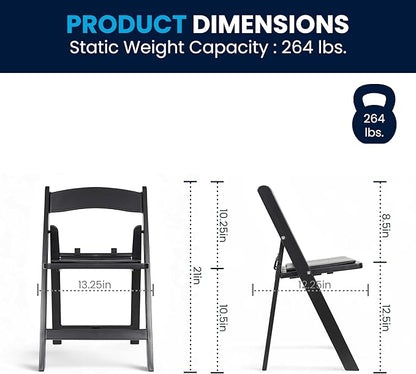 Flash Furniture Hercules Kids Black Resin Folding Chair with Black Vinyl Padded Seat