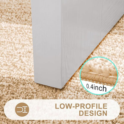 Kitinjoy Indoor Outdoor Door Mat, 48x32 Non-Slip Absorbent Dirt Trapper, Low-Profile Washable Inside Entrance Front Floor Mat, Sturdy Soft Entry Doormats for Entryway, Beige