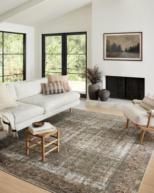 Loloi Amber Lewis Georgie Collection GER-07 Moss/Salmon 3'-0" x 10'-0", .19" Pile Height, Runner Rug