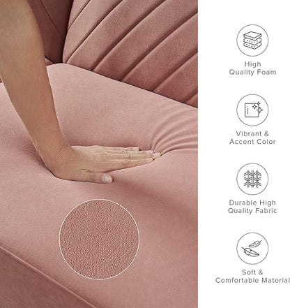 mopio 76.4" Futon Sofa Bed, Couch, Loveseat, Sleeper Sofa, Mid Century Modern Futon Couch, Sofa Cama, Couches for Living Room (Old Rosa Velvet)