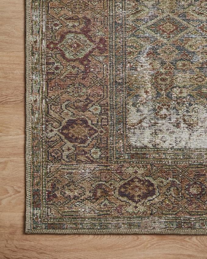 Loloi Amber Lewis Georgie Collection GER-07 Moss/Salmon 3'-0" x 12'-0", .19" Pile Height, Runner Rug