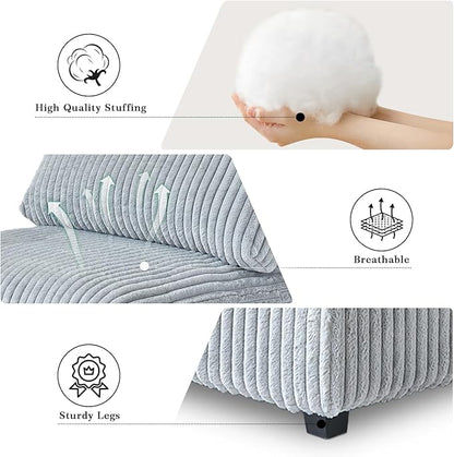 Modular Sectional Couches for Living Room, 157.48" Oversized Cloud Couch, 4 Deep Seat Comfy Modular Sofa for Home, Plush Sofa Cushion Covers Removable, Gray