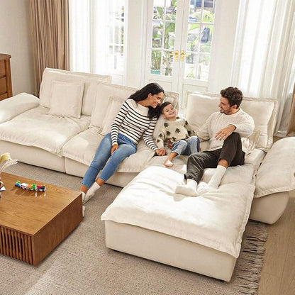 POVISON Oversized Modular Sectional Sailboat Sofa for Living Room with Adjustable Backrest Sectional Couches Large Deep Sofa Set 3 Seats Big Comfy Cloud Couch for House Office