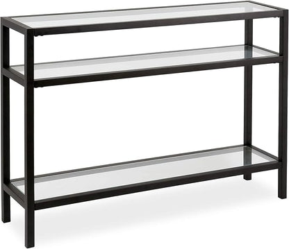 Henn&Hart 42" Wide Rectangular Console Table in Blackened Bronze, Entryway Table, Accent Table for Living Room, Hallway