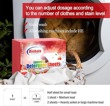 Laundry Detergent Sheets, 200 Loads Scarlet Encounter Scent Hypoallergenic Eco Laundry Sheets, Biodegradable Plastic Free Liquidless Laundry Sheets Detergent Suitable for Sensitive Skin