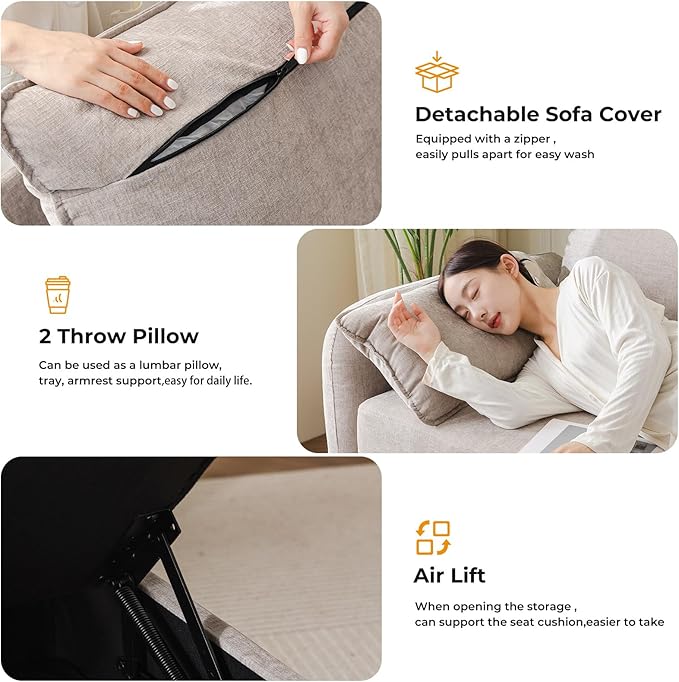 135'' Modular Sectional Sofa with Storage Seat,Oversized U Shaped Couch with Ottoman,7 Seater Couches for Living Room,Bedroom,Velet,Khaki