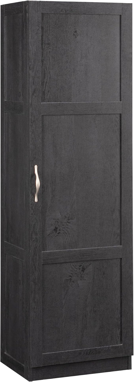 Sauder Miscellaneous Tall Storage Cabinet, Kitchen Pantry, Single Door with Adjustable Shelves, Raven Oak Finish