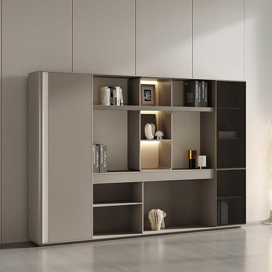 L Shaped Executive Desk, 118.1 inch Large Executive Computer Desk Set Drawers and Lockable, Power Socket and USB Port Storage, Without Desk or Computer Chair (Filing Cabinet)