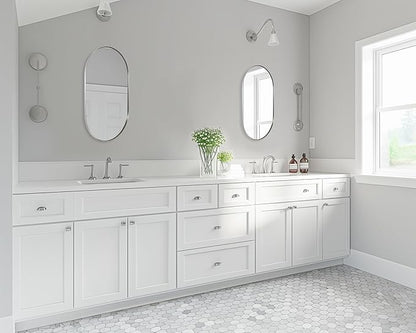 ANDY STAR Chrome Oval Mirror for Bathroom, 20x33 Inch Pill-Shaped Chrome Mirrors for Wall in Thin Frame Deep 1’’ Ideal for Limited Space
