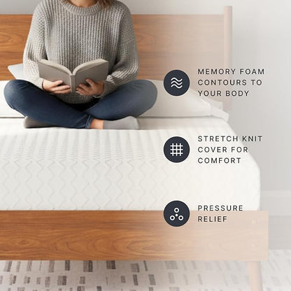 Signature Design by Ashley Chime Memory Foam 12" Twin Mattress with Thick Memory and Support Foam for Pressure Relief, Fiberglass Free, Mattress In A Box