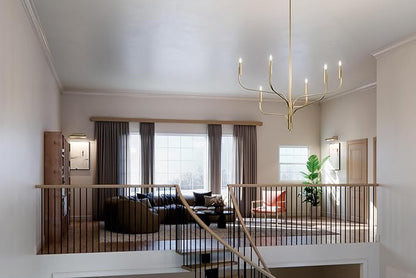 KICHLER Livadia 6-Light Chandelier, Soft Modern-Light in Champagne Bronze, for Foyer, Great Room, or Vaulted Dining or Bedroom (33.25" x 47.25"), 52674CPZ