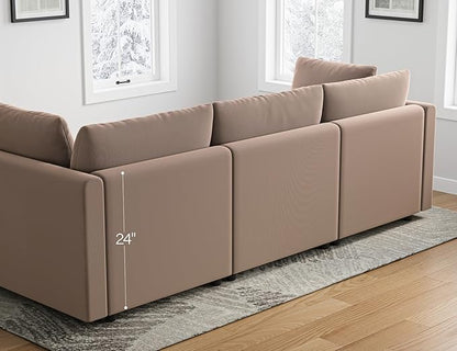 Txtin's Cloud Couches for Living Room L Shaped Sectional Couch with Ottoman Deep Plush 4 Seats Sofa Modern Sofa for Apartment Brown