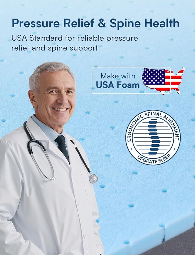 Firm King Size Mattress, 14 Inch Cooling Gel Memory Foam Mattress, Back Pain Relief, Cooling Ice Silk Cover, Bed Mattress in Box, CertiPUR-US Certified