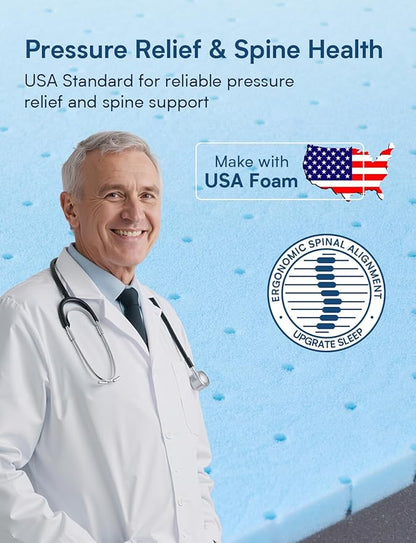 Firm King Size Mattress, 14 Inch Cooling Gel Memory Foam Mattress, Back Pain Relief, Cooling Ice Silk Cover, Bed Mattress in Box, CertiPUR-US Certified