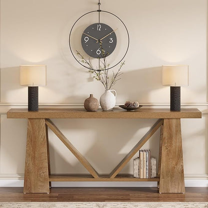 Tribesigns 70.9-Inch Extra Long Console Table, Farmhouse Entryway Table with Storage, Narrow Wooden Couch Table Behind Sofa for Living Room, Entrance, Hallway