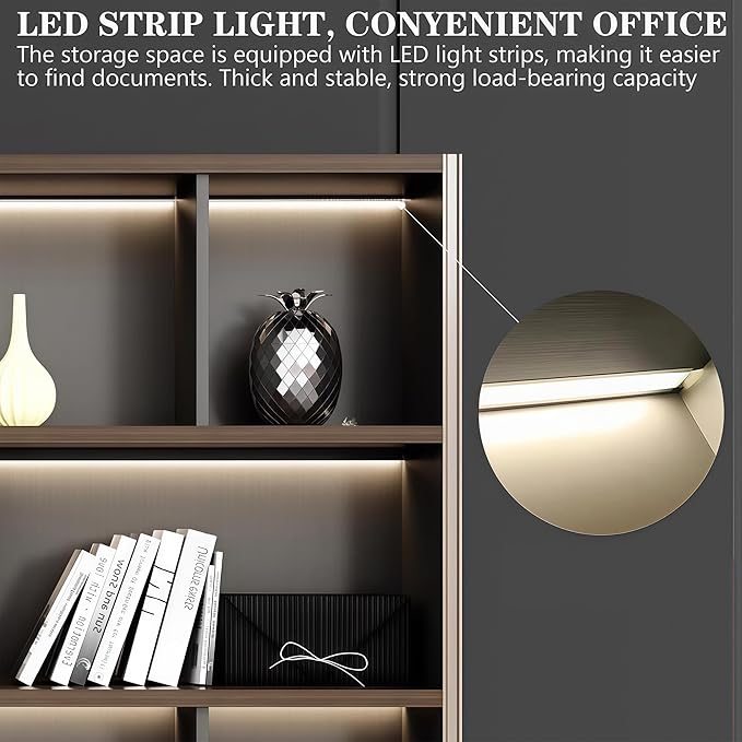 Modern Executive Desk, 110.2 inch L Shaped Desk with Storage, L Shape Corner Desk Drawers and Lockable Storage No Installation Required, Without Desk or Computer Chair (Filing Cabinet)