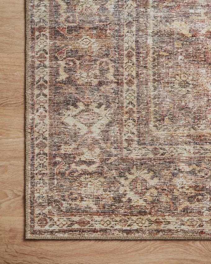 Loloi Amber Lewis Georgie Collection GER-06 Bordeaux/Antique 7'-6" x 9'-6", .19" Pile Height, Area Rug