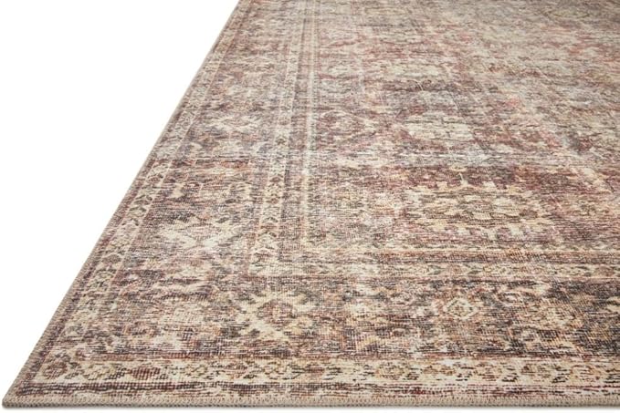 Loloi Amber Lewis Georgie Collection GER-06 Bordeaux/Antique 7'-6" x 9'-6", .19" Pile Height, Area Rug